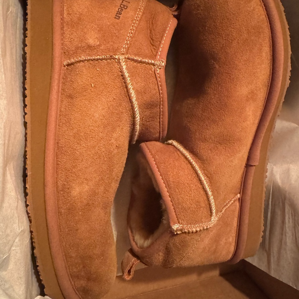 L.L. Bean Women’s Wicked Good Slipper Ankle Boots, Brown, Size 10